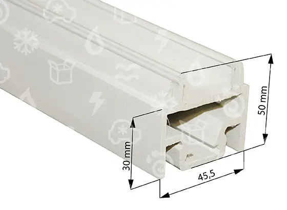 PVC profil na chladírenské dveře 30mm (prodej celé kusy 1ks=6,6m)